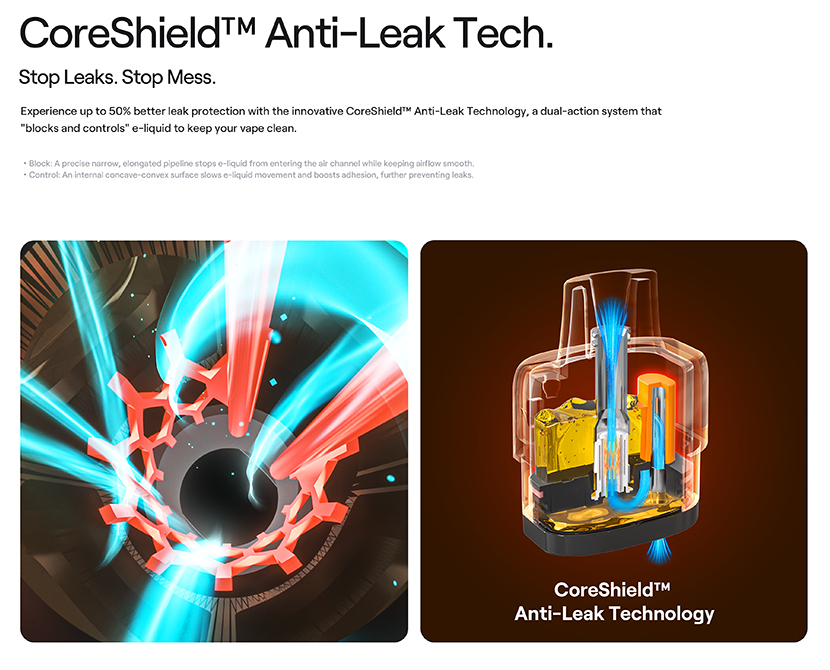 Kit Typhos SE - Uwell - Technologie anti-fuite CoreShield™