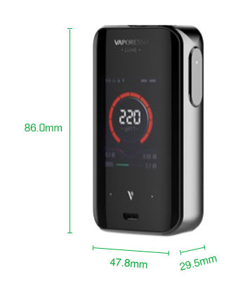 Box Luxe 220W Colors Touch Screen par Vaporesso - Taille