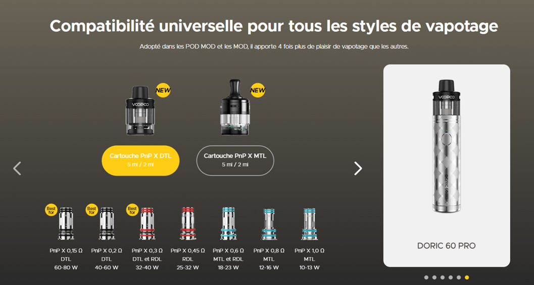 Kit Drag X3 - Voopoo - Compatibilité