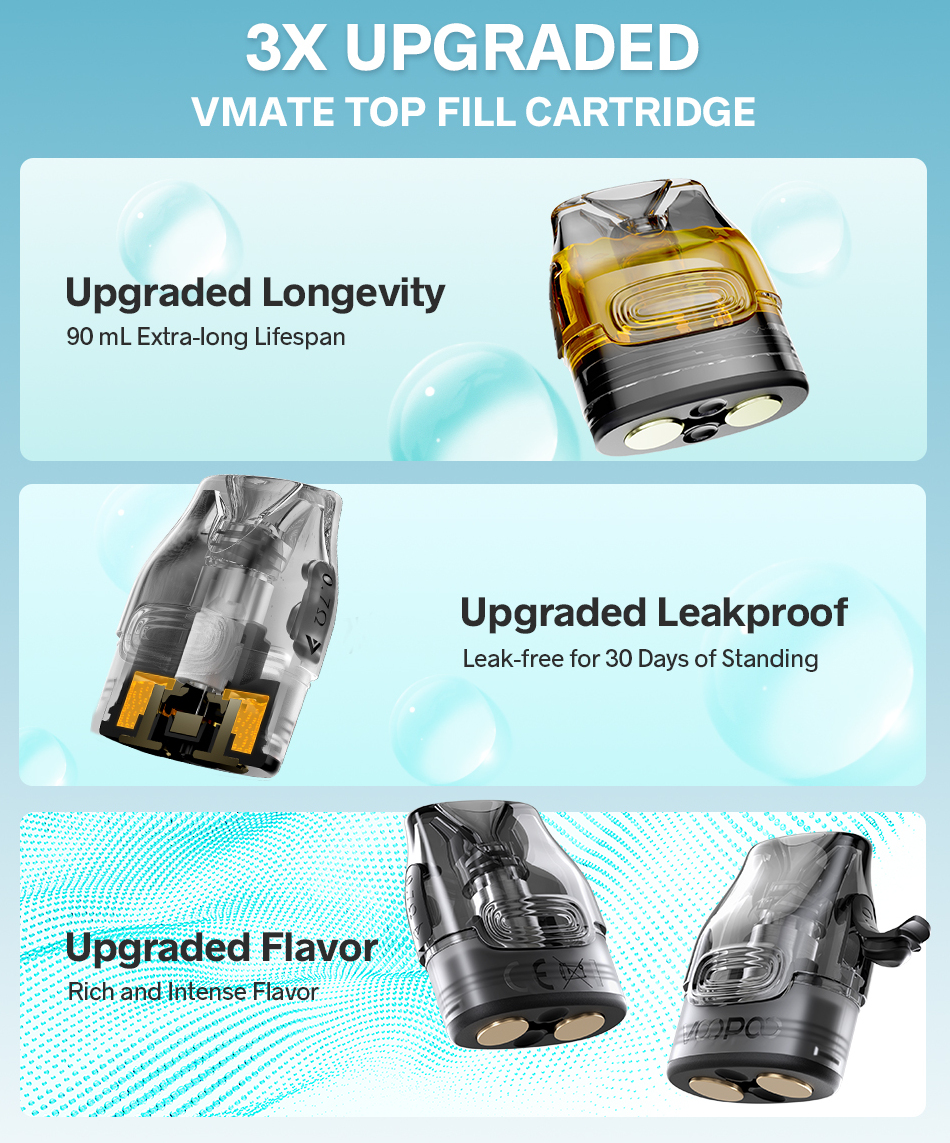 Kit Pod Vmate i3 - 3ml - 1500mAh - Voopoo - Pod Amélioré